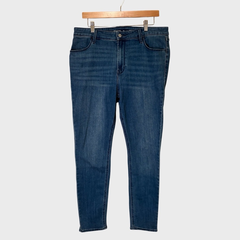 Old Navy High Rise Super Skinny Jeans Medium Wash Blue Stretch Size 14